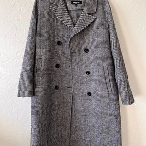 Kenneth Cole New York Houndstooth Wool Blend Coat